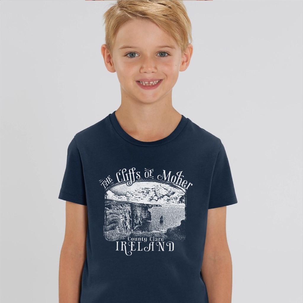 Monochrome Moher Cliffs Organic Kid T-Shirt