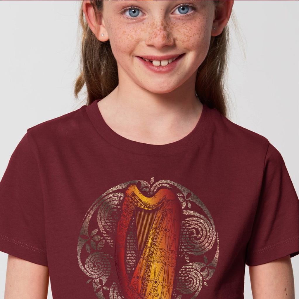 Celtic Harp Organic Kid T-Shirt
