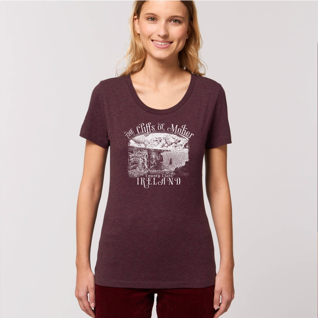 Monochrome Moher Cliffs Organic Women's T-Shirt