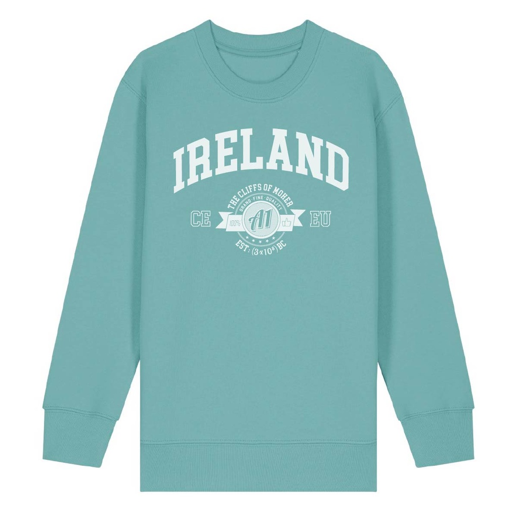 Teal Monstera: Moher A1 Organic Kid Sweatshirt