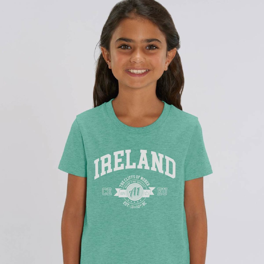 Mid Heather Green: Moher A1 Organic Kid Tee