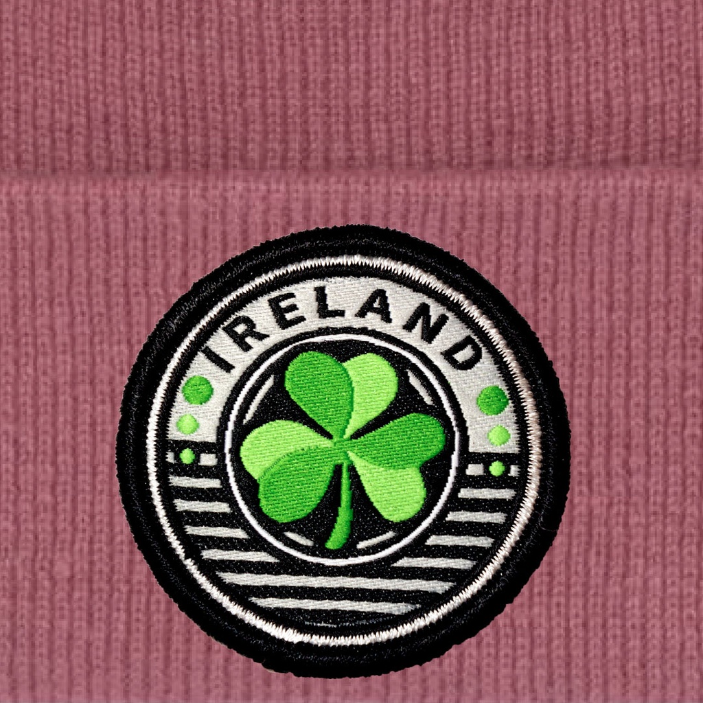 Ireland Circle Shamrock Organic Cotton Beanie