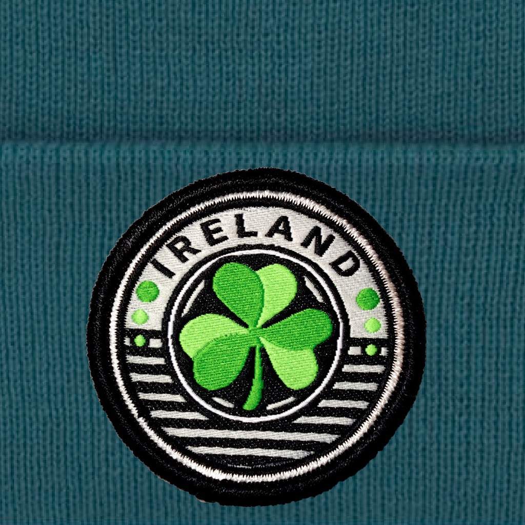 Ireland Circle Shamrock Organic Cotton Beanie