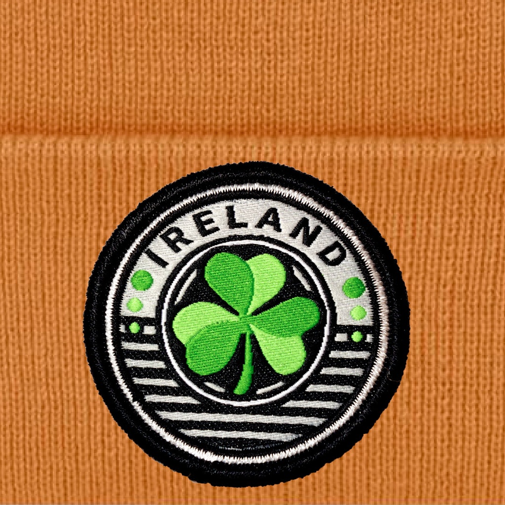 Ireland Circle Shamrock Organic Cotton Beanie