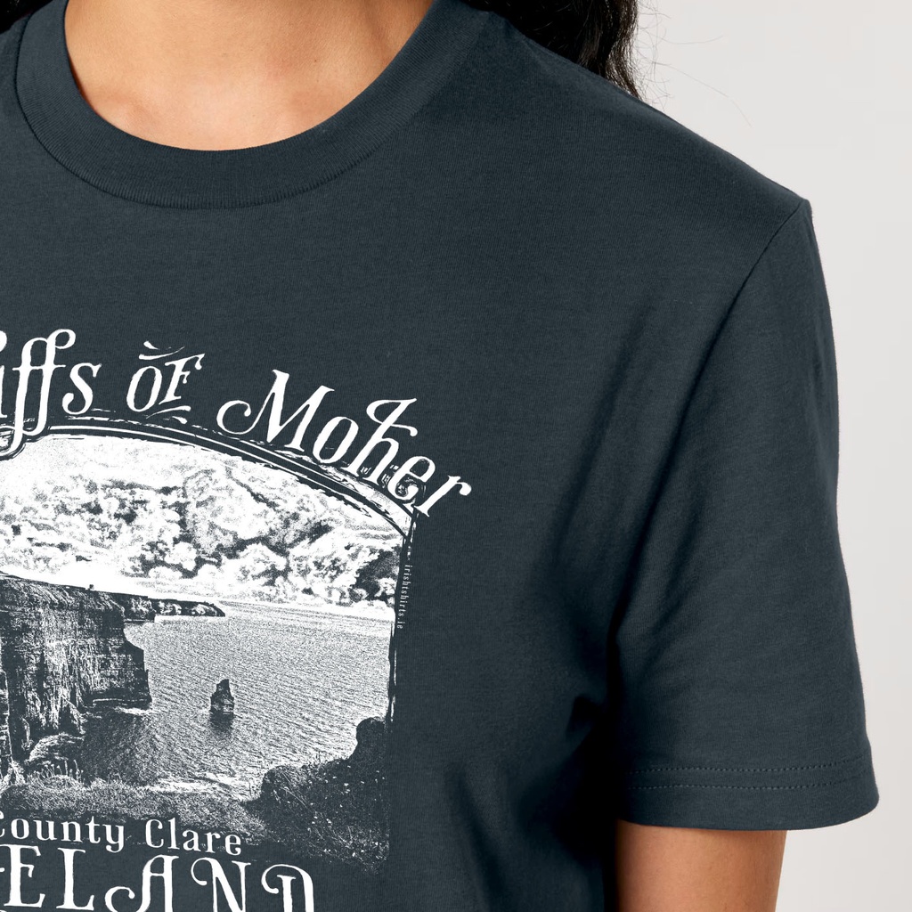 Monochrome Moher Cliffs Organic Unisex T-Shirt