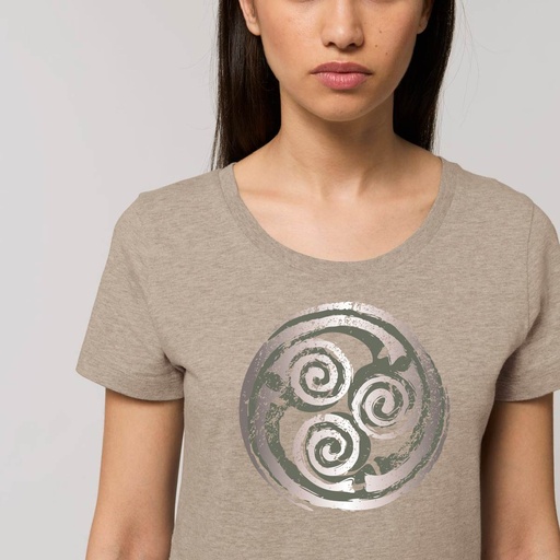 [Trí Bís-Hea-XS-015021] Trí Bíseanna Organic Women's T-Shirt (Heather Sand, XS)