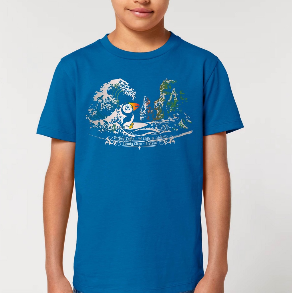 Surfing Puffin Organic Kid T-Shirt