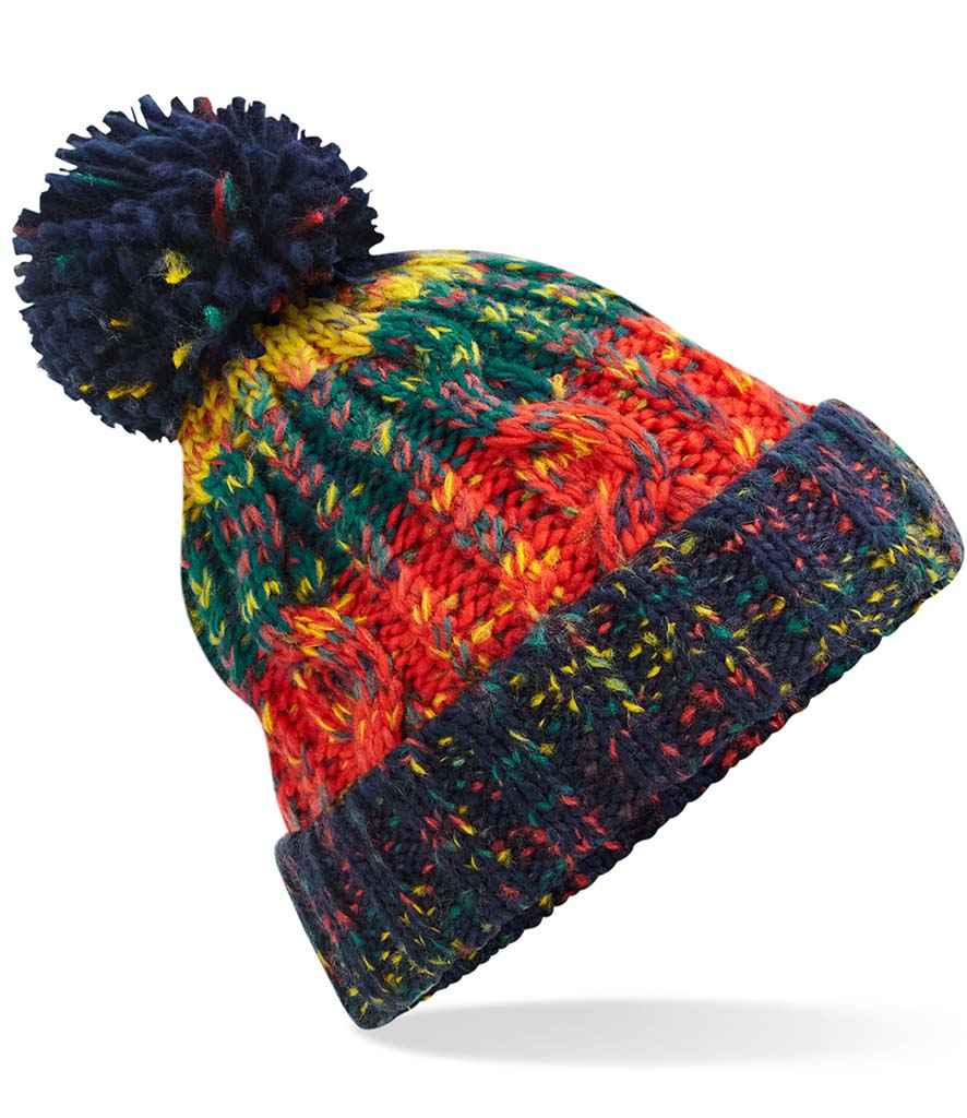 BB486 Beechfield Corkscrew Pom Pom Beanie