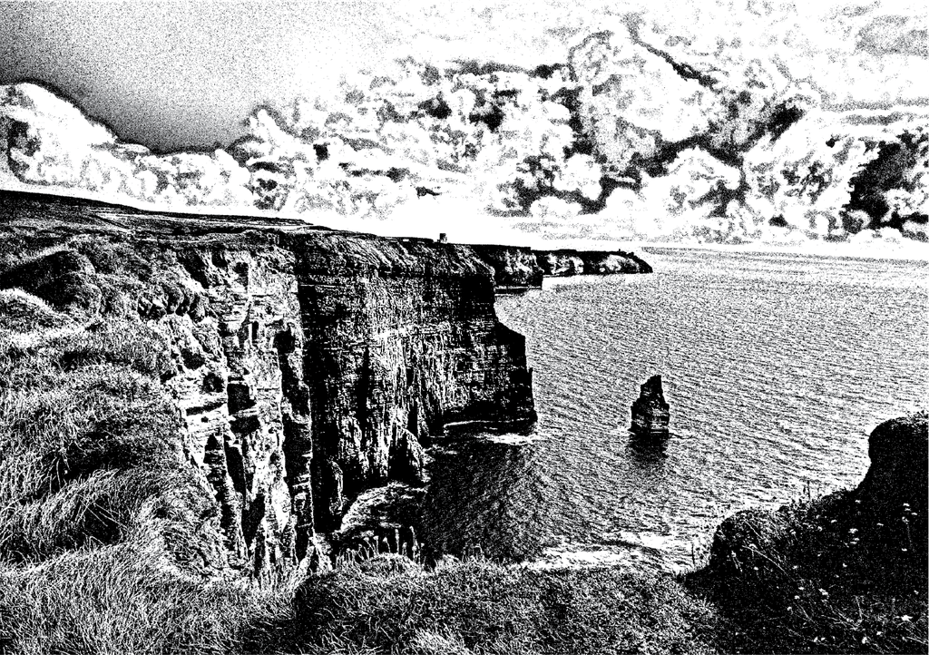 [Monochr-021419] Monochrome Moher Postcard