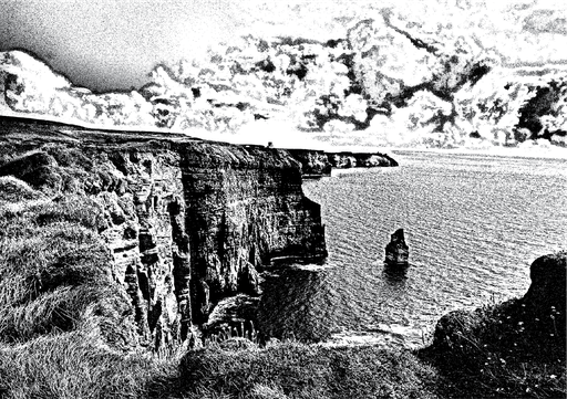 [Monochr-021419] Monochrome Moher Postcard